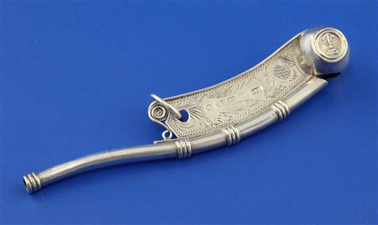 A Victorian silver bosuns call by Hilliard & Thomason., 4.5in.